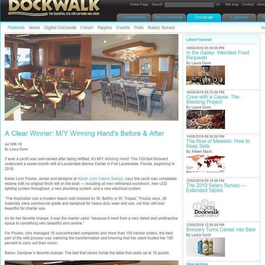Dockwalk Article about Karen Lynn