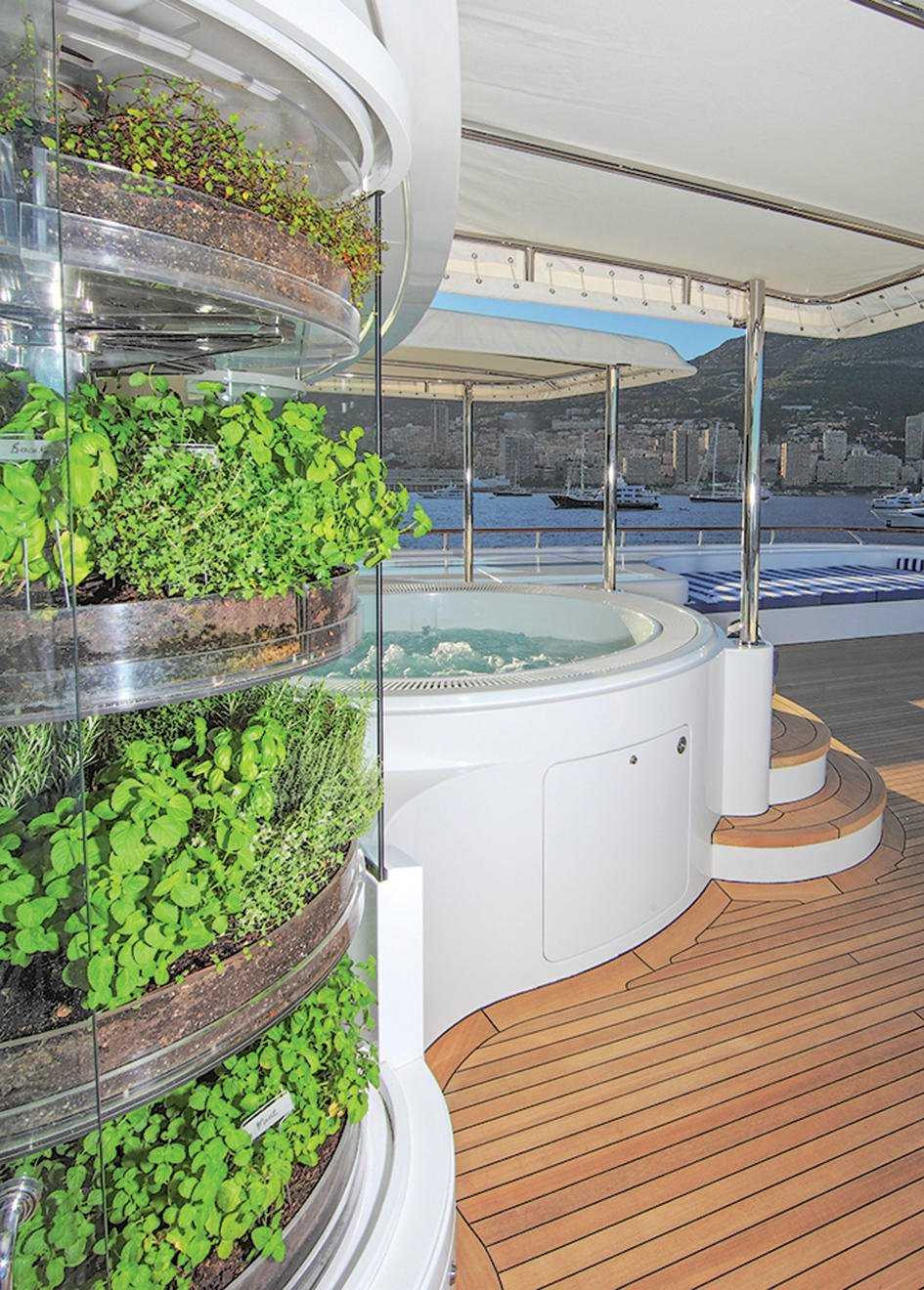 Herb garden MY Laurel - Karen Lynn Interiors - Interior Design for Yacht, Aircrafts and Residential Projects